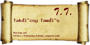 Takácsy Tamás névjegykártya
